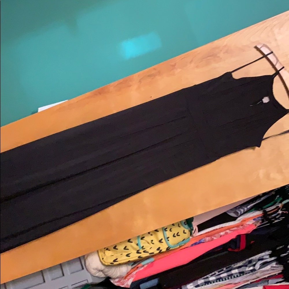 LOFT Silky Black Maxi Dress